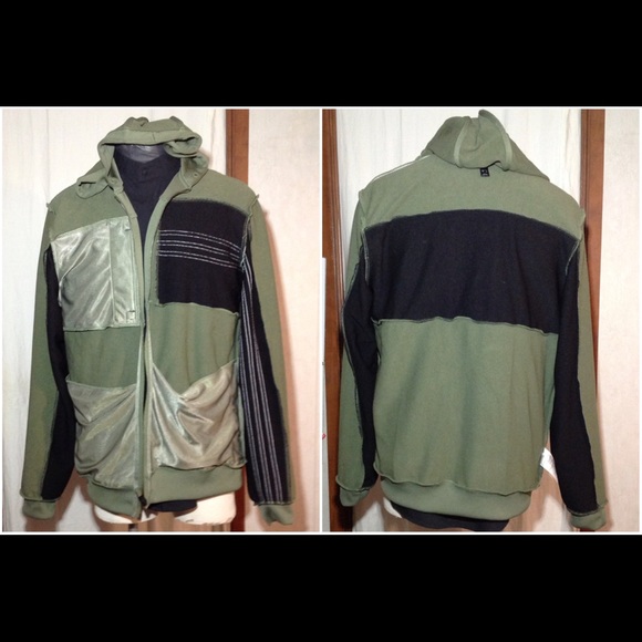 Men's Size L Adidas Hooded Zip Up Athletic Jacket - Picture 3 of 7
